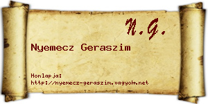 Nyemecz Geraszim névjegykártya